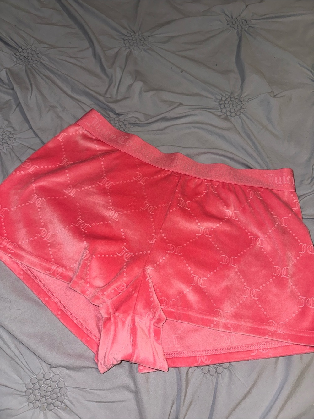 Juicy Couture Coral Pink Logo Satin Sleep Shorts